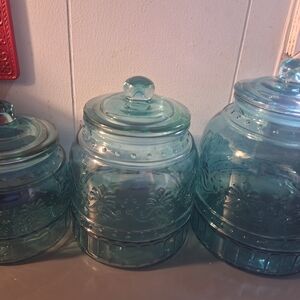 The Pioneer Woman Blue Glass Canister Set